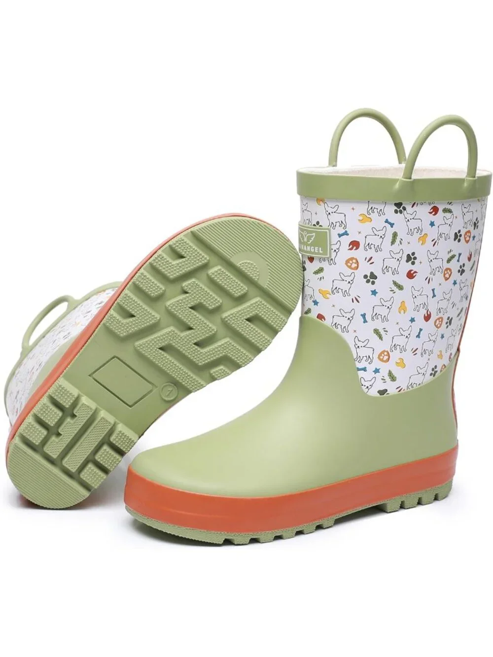 Waterproof Toddler Rain Boots with Easy-On Handles | Fun Printed Kids Outdoor